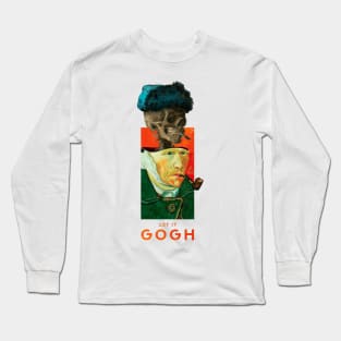 Let It GOGH, Van Gogh art, Skeleton Art, Skull Art, Smoking Skeleton Long Sleeve T-Shirt